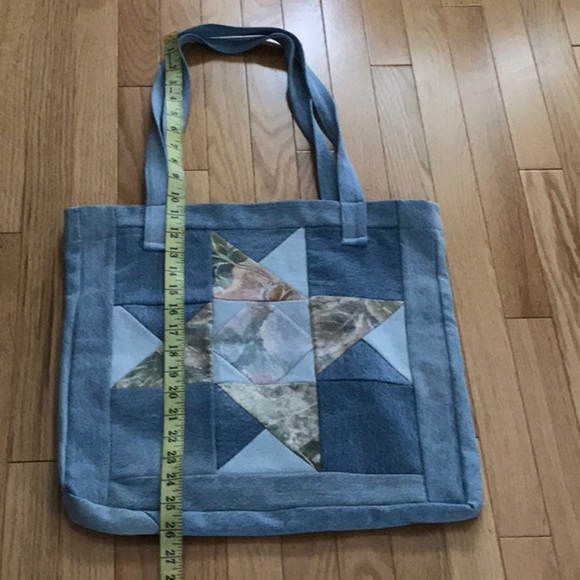 Upcycled Patchwork Denim Tote Bag - Picture 6 of 10